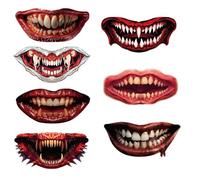 Halloween Tattoos Face Tattoo Sticker Big Mouth Fake Tattoos