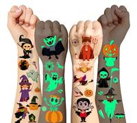 Halloween Tattoos for Children, 200+ Pieces Halloween Tattoo, Pumpkins Ghost Halloween Stickers Glow in the Dark, Tattoo Children for Halloween Decoration, Halloween Crafts, Children, Halloween Party