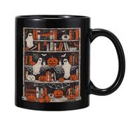 Halloween Tea Cup - Spooky Pumpkin Ghost Mug, 400ml Glazed Ceramic Drinkware | Novelty Skull Design Coffee Cup for Milk Hot Drinks, Festive Kitchen Decor for Autumn Party Home Cafe Table Setting