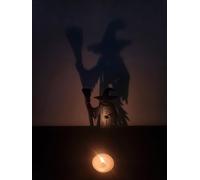 Halloween Tea Light Holder, Scary Witches Halloween Pumpkin Party Decoration, Halloween Candle Shadow, Spooky Season Decor, Tea Light Creepy Ghost Shadow Candle (Witch)
