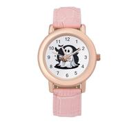 Halloween Teacher Ghost Read Books Women's PU Leather Band Quartz Watch | Elegant Watches