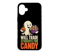 Halloween Teacher Will Trade Students For Candy Ghost Case for iPhone 16 Plus