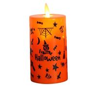 Halloween Tealight Candles, Halloween Decoration LED Candles,Flickering Flame Halloween Decorative Candles | Battery Operated Graffiti Model LED Electronics For Indoor