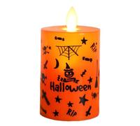 Halloween Tealight Candles, Halloween Decoration LED Candles,Flickering Flame Mood Light - Battery Operated Graffiti Pattern Atmosphere Flameless Light for Table