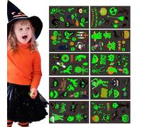 Halloween Temporary Decal - Kids Body Decal Funny Glowing Stickers - 10x Cute Halloween Stickers, Assorted Patterns Decals for Party Favors