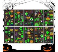 Halloween Temporary Decal,Kids Glowing Body Decal Cute Halloween Glow Stickers | Pumpkin Ghost Halloween Temporary Decal, Cute Assorted Patterns Decals for Halloween Decor
