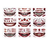 Halloween Temporary Stickers - Horror Scar Face Decals | Halloween Scar Makeup Decals for Halloween, Cosplay Costume, Fright Night