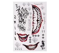Halloween Temporary Tattoo,Joker Temporary Tattoos For Men Women Girls Adults Halloween Cosplay Accessories (style 3)