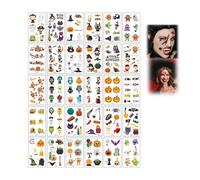 Halloween Temporary Tattoo Stickers, Fake Scars, Masquerade Face Decoration, Halloween Makeup Tattoos Stickers Family Kit, For Woman's & Man's - Decor & Party Supplies (Style-WK)