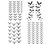 Halloween Temporary Tattoos, Black Vampire Bats, Spiders, Ghosts, Scars, Realistic Prank Makeup Tattoo