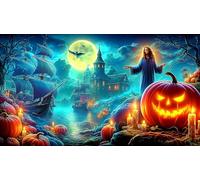 Halloween-Terrifying-Pumpkin 1000 Piece Jigsaw Puzzles for Adults Family Challenge Toys Jigsaw Puzzle Home Decors for The Whole for Women, Gifts for Men 38x26cm/1000pcs