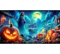 Halloween-Terrifying-Pumpkin 1000 Pieces Jigsaw Puzzles for Adults Educational Games Jigsaw Puzzle Home Decors for The Whole for Women, Gifts for Men 75x50cm/1000pcs