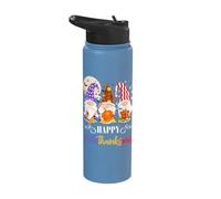 Halloween Thanksgiving Christmas Gnome Happy HallothanksMas Stainless Steel Insulated Water Bottle