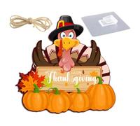 Halloween Thanksgiving Turkey Pumpkin Fall Wood Sign Front Door Decor