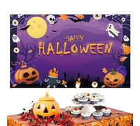 Halloween Theme Backdrop, Happy Halloween Photography Background, Spooky Party Decoration Banner for Kids, Adult, Birthday, Home, Indoor, Wedding, Decor, School, Activity, Event, Haunted House