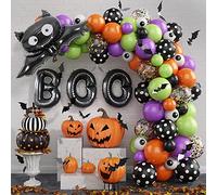 Halloween Theme Balloon Set - Foil & Latex Balloons for Spooky Celebrations & Party Backdrops