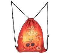 Halloween Theme Drawstring Bag Oxford Cloth Lightweight Folding Orange