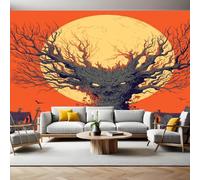 Halloween Theme Murals Photo Wallpaper Horrible Tree Non-Woven Premium Art Print Fleece Wall Mural Poster Picture Design Modern Boy Girl Bedroom Home Decor 350 x 256cm