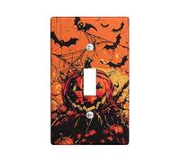 Halloween Theme Switch Cover Plates - Jack-o'-Lantern Orange for Holiday Decoration, Spooky Wall Accents, Standard Size
