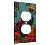 Halloween Theme Switch Cover Plates Scary Pumpkin Decorations Fall Gothic Decor for Wall Accents, Thermoplastic Wall Plates
