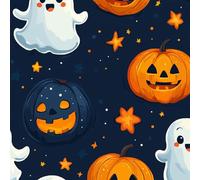 Halloween Theme Wallpaper Self-Adhesive 0.45×20 m Ghost Pumpkin Star Pattern Matte Contact Paper Removable Thicken Waterproof Canvas Peel and Stick Wall Paper for Home Decoration Furniture Renovation