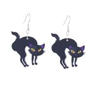 Halloween Themed Earrings with Bat Pumpkin and Ghost Charms Spooky and Fun Jewelry for Women Perfect for Halloween Parties and Festive Occasions, M, Acrylic, No Gemstone