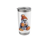 Halloween-Themed Featuring a Charming Spooky Ghost O'Lantern Stainless Steel Insulated Tumbler