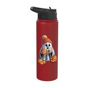 Halloween-Themed Featuring a Charming Spooky Ghost O'Lantern Stainless Steel Insulated Water Bottle