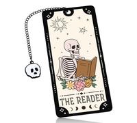 Halloween Themed Gifts Skeleton Tarot Cards Metal Bookmark Mens Boo Basket Stuffers for Women Her Him Men Book Marks for Reading Women Book Lover Spooky Horror Gifts Stocking Stuffers for Womens Men