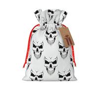 Halloween Themed Monochrome Skeleton Head Print Gift Decor Drawstring Bags Reusable Holiday Versatile Party Favors Present Sack