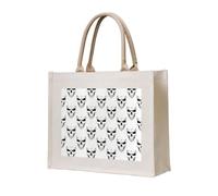 Halloween Themed Monochrome Skeleton Head Print Stylish Tote Bag Reusable Shopping Eco-Friendly Canvas Travel Outdoor Everyday