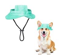 Halloween Themed Pet Bucket Hat for Cats & Small Dogs Adjustable Sun Protection Hat with Ear Holes Cute Spooky Print Summer Outdoor Halloween Costumes Accessory for Kitten Puppy Green L