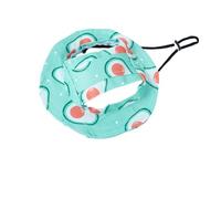 Halloween Themed Pet Bucket Hat for Cats & Small Dogs Adjustable Sun Protection Hat with Ear Holes Cute Spooky Print Summer Outdoor Halloween Costumes Accessory for Kitten Puppy Mint Green S