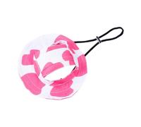Halloween Themed Pet Bucket Hat for Cats & Small Dogs Adjustable Sun Protection Hat with Ear Holes Cute Spooky Print Summer Outdoor Halloween Costumes Accessory for Kitten Puppy Watermelon Red S