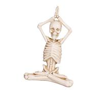 Halloween Themed Skull Sculpture Detailed Design Funny Meditating Skeleton Resins Statue Tabletop Interior Styling Meditating Skeleton Statue