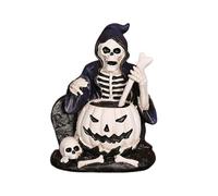 Halloween Themed Skull Sculpture Detailed Design Funny Meditating Skeleton Resins Statue Tabletop Interior Styling Meditating Skeleton Statue