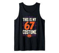 Halloween This is My 67 Costume Funny Number Joke Pumpkin Tank Top