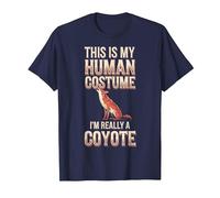 Halloween This is My Human Costume I'm Really A Coyote T-Shirt, Men, Navy Blue, Large