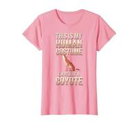 Halloween This is My Human Costume I'm Really A Coyote T-Shirt, Women, Pink, X-Small