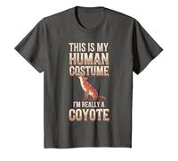 Halloween This is My Human Costume I'm Really A Coyote T-Shirt, Youth, Asphalt Grey, X-Small