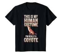 Halloween This is My Human Costume I'm Really A Coyote T-Shirt, Youth, Black, 3T