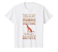 Halloween This is My Human Costume I'm Really A Coyote T-Shirt, Youth, White, 4T