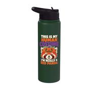Halloween This is My Human Costume I'm Really A Red Panda Stainless Steel Insulated Water Bottle