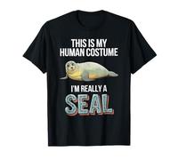 Halloween This Is My Human Costume I'm Really A Seal T-Shirt