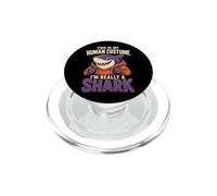Halloween This Is My Human Costume I'm Really A Shark PopSockets PopGrip for MagSafe
