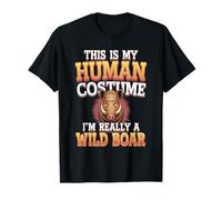 Halloween This Is My Human Costume I'm Really A Wild Boar T-Shirt