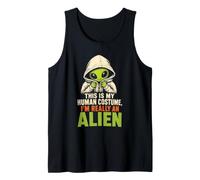 Halloween This is My Human Costume I'm Really an Alien Tank Top