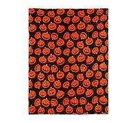 Halloween Throw Blanket - Black Blanket Sofa Throws Ultra Soft Warm Halloween Fleece Blankets Rust Red Pumpkin Autumn Harvest Soft Fuzzy Plush