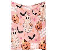 Halloween Throw Blanket for Sofa,Super Soft Cosy Fleece Ghost Throws Blanket, Spooky Pumpkins Throw Blankets, for Women