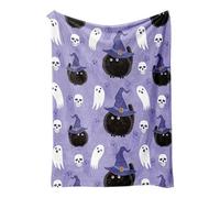 Halloween Throw Blanket Ghost Fleece Flannel Blanket Goth Halloween
